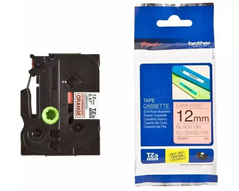 Brother Beschriftungsband TZE-b31 Schwarz auf Orange