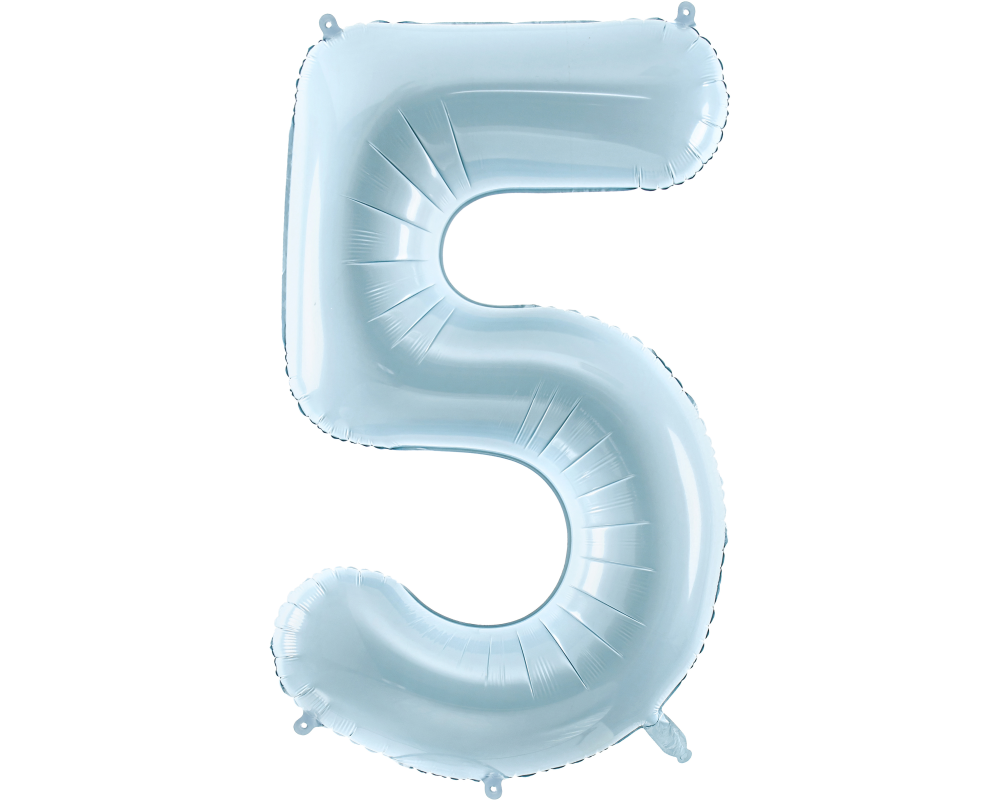 PARTYDECO Folienballon Ziffer 5 72cm FB230P5001J hellblau