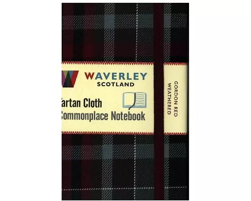 Waverley (M): Gordon Red Weathered Tartan Cloth Commonplace Notebook