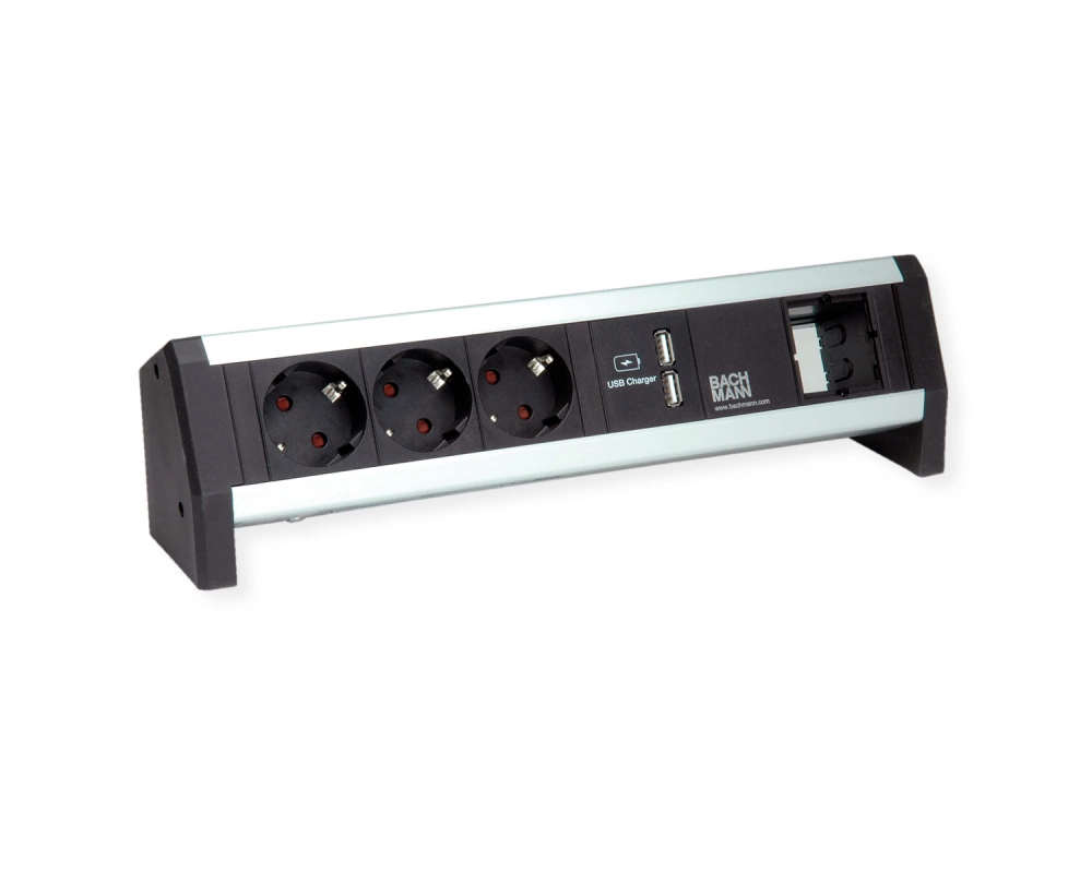 BACHMANN Desk1 1xUSBCharger 3xSchutzkontakt, 1xABD