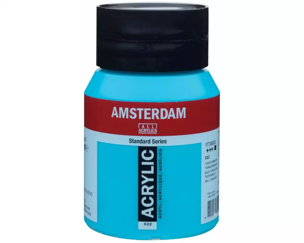 Amsterdam Acrylfarbe Standard 522 Türkisblau deckend, 500 ml