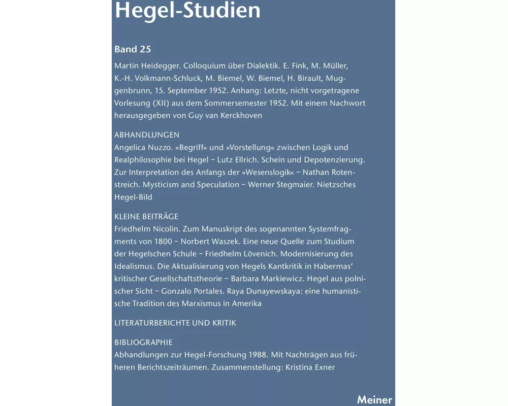 Hegel-Studien / Hegel-Studien Band 25 (1990)