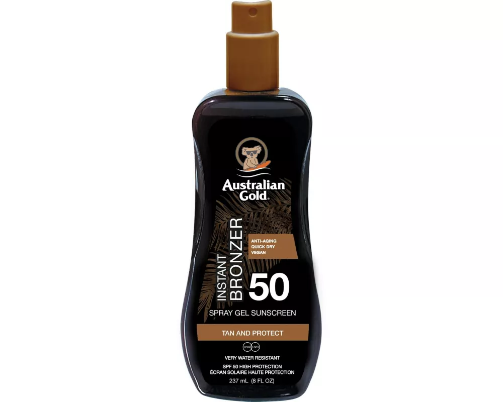 Australian Gold Sonnenspray Gel mit Bronzer SPF 50 237 ml