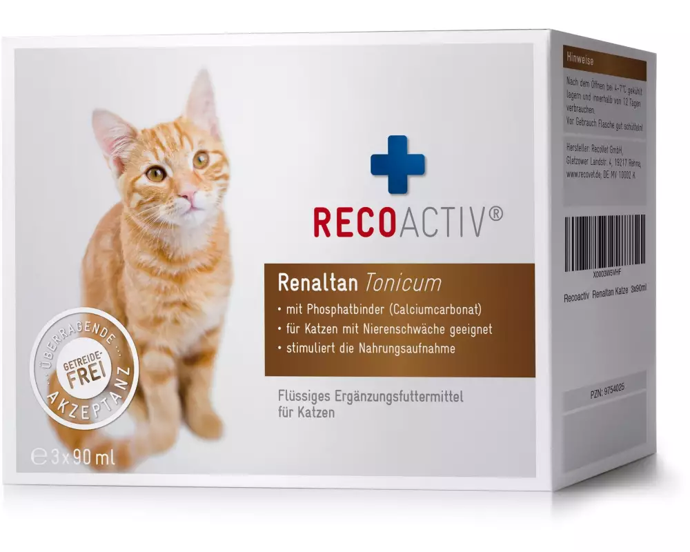 RECOACTIV Katzen-Nahrungsergänzung Renaltan Tonicum, 3 x 90 ml
