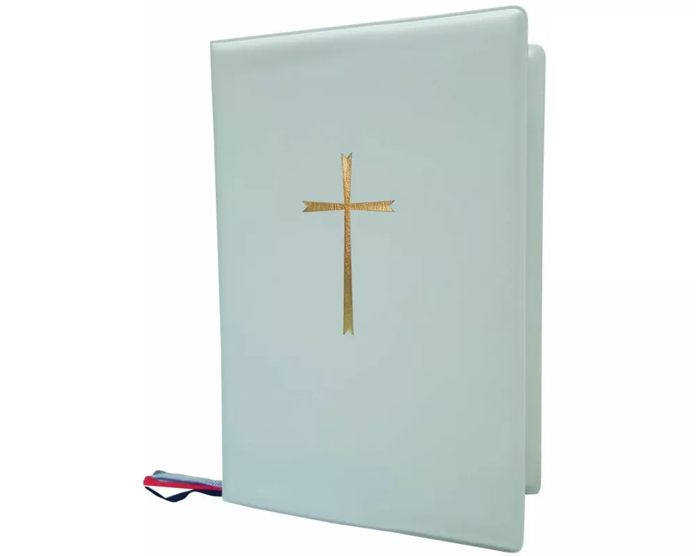 Gotteslobhülle - Plastik, wattiert, weiß