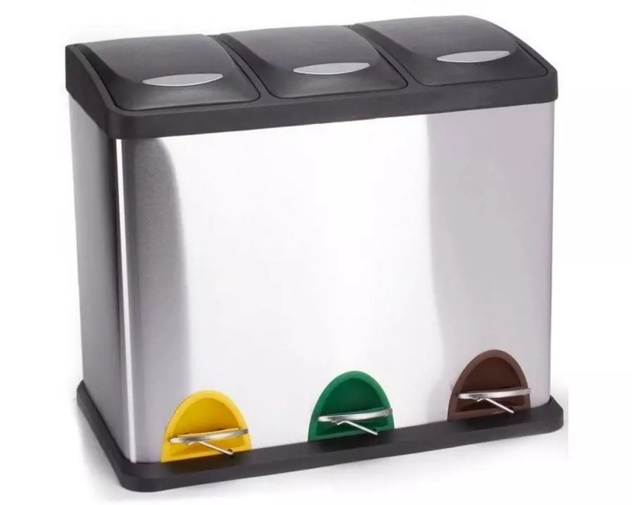 MSV Recyclingbehälter 24 l, Grau/Schwarz
