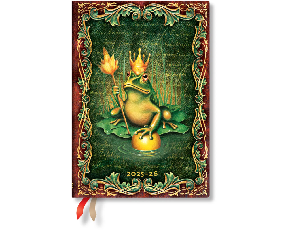 PAPERBLANKS Agenda Grenouille Midi 25/26 DF0871-3 1W/2S 13M FR HOR HC 13x18cm