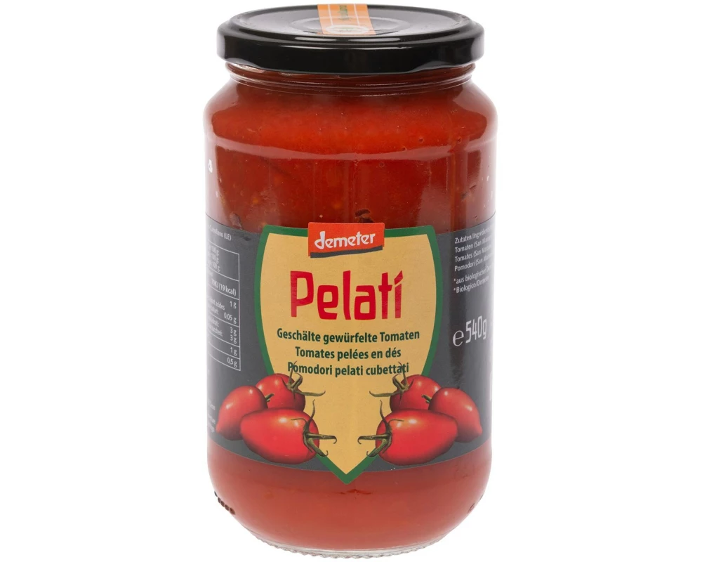 Vanadis Pelati – Geschälte gewürfelte Tomaten, Demeter 540 g