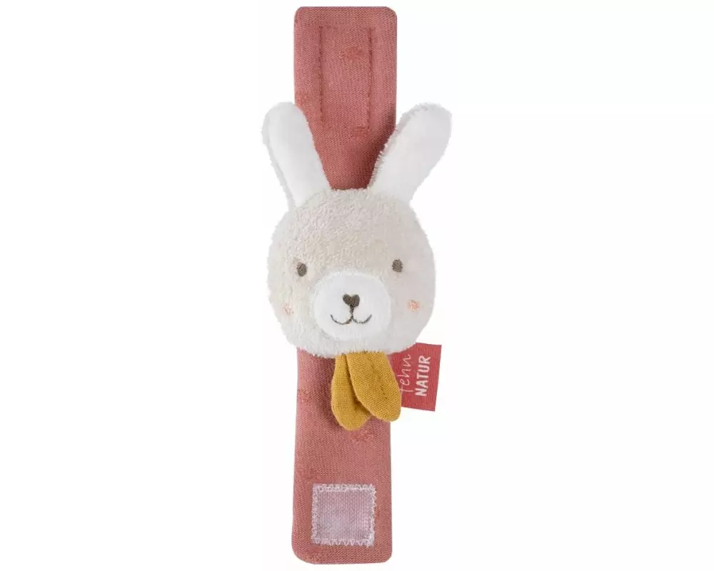 fehn Rassel Armband Natur Hase
