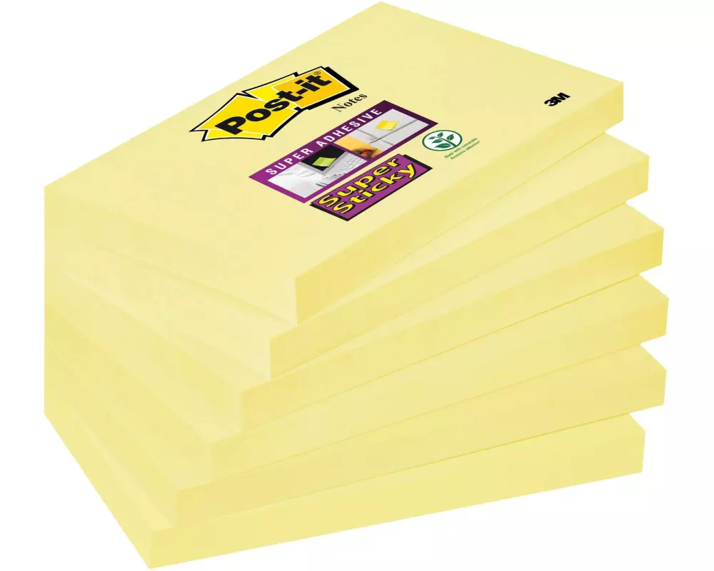 Post-it Notizzettel Super Sticky 7.6 x 12.7 cm, 6 Blöcke