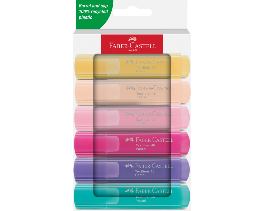 FABER-CASTELL Textmarker TL 46 254656 Pastell 6 Stück