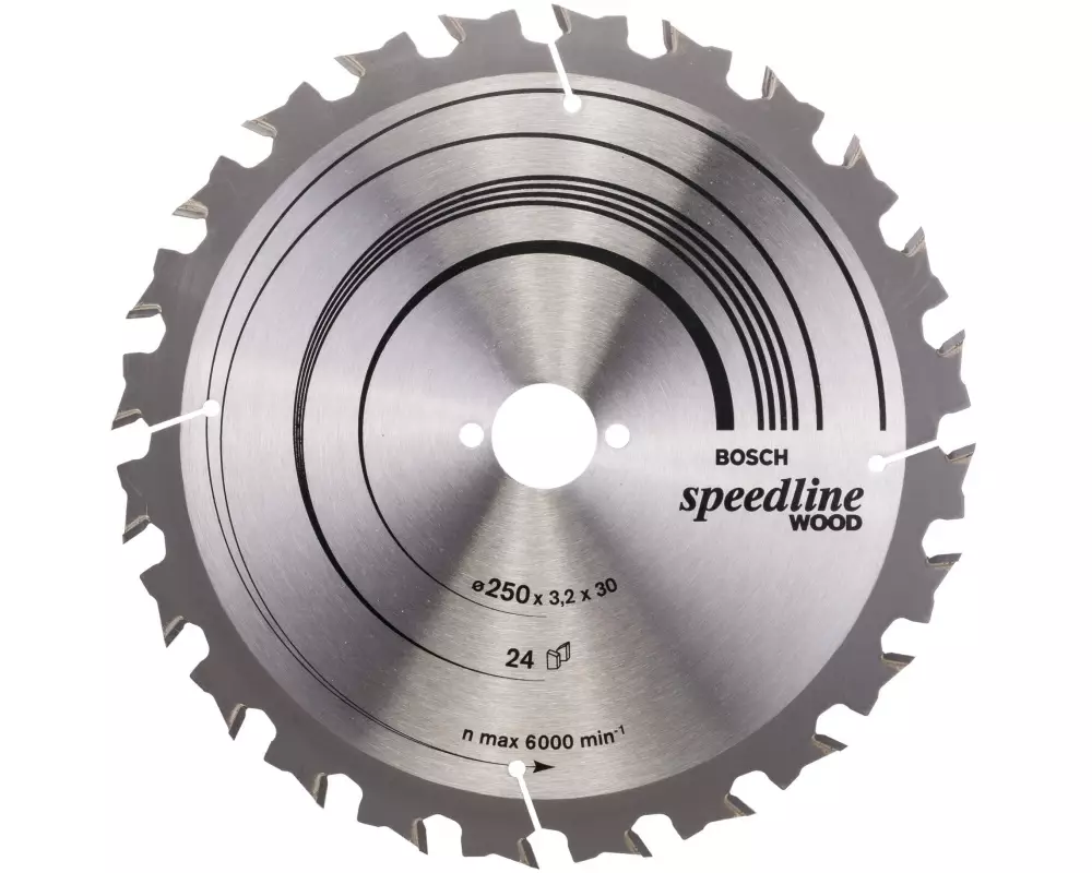 Bosch Professional Kreissägeblatt Speedline Wood, 250 x 30 x 3.2 mm, Z 24