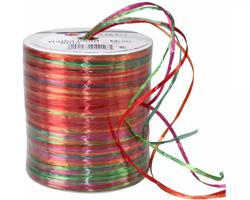 Pattberg Geschenkband Raffia Pearl Grösse: 50 m, Mehrfarbig