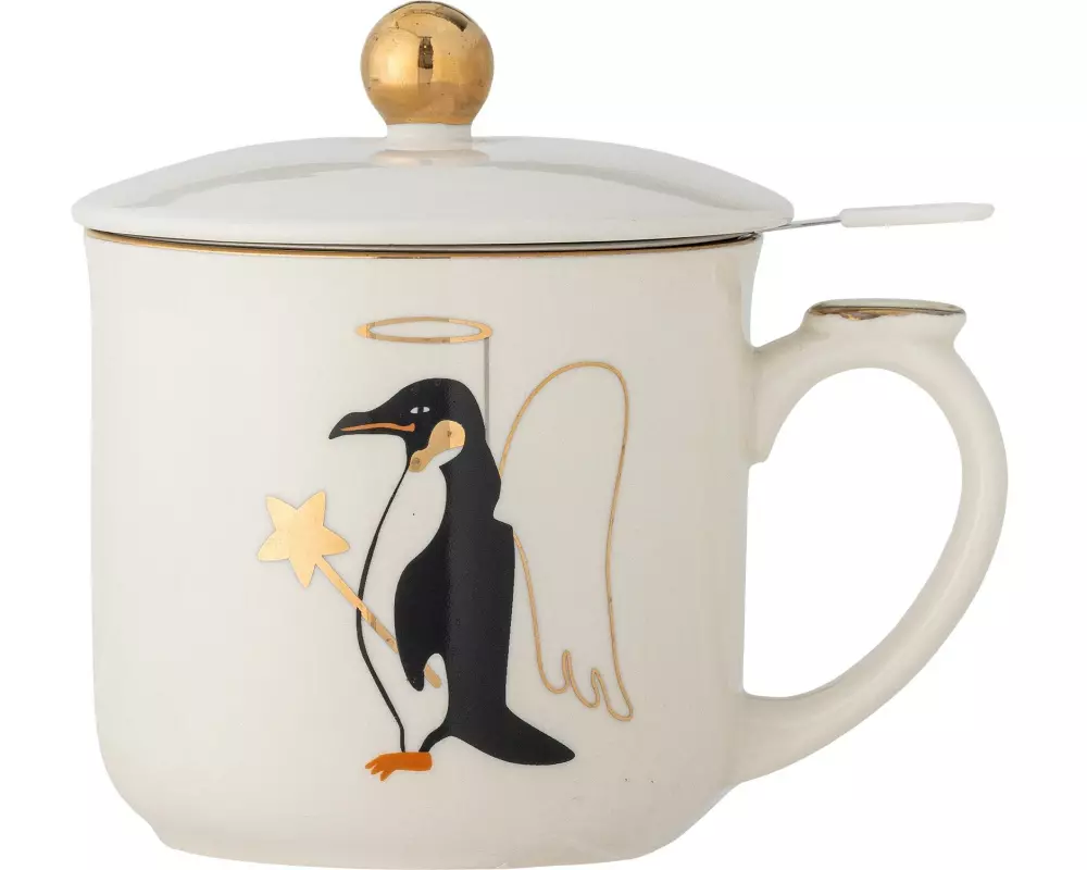 Bloomingville Tasse Valentin 300 ml, Gold/Weiss