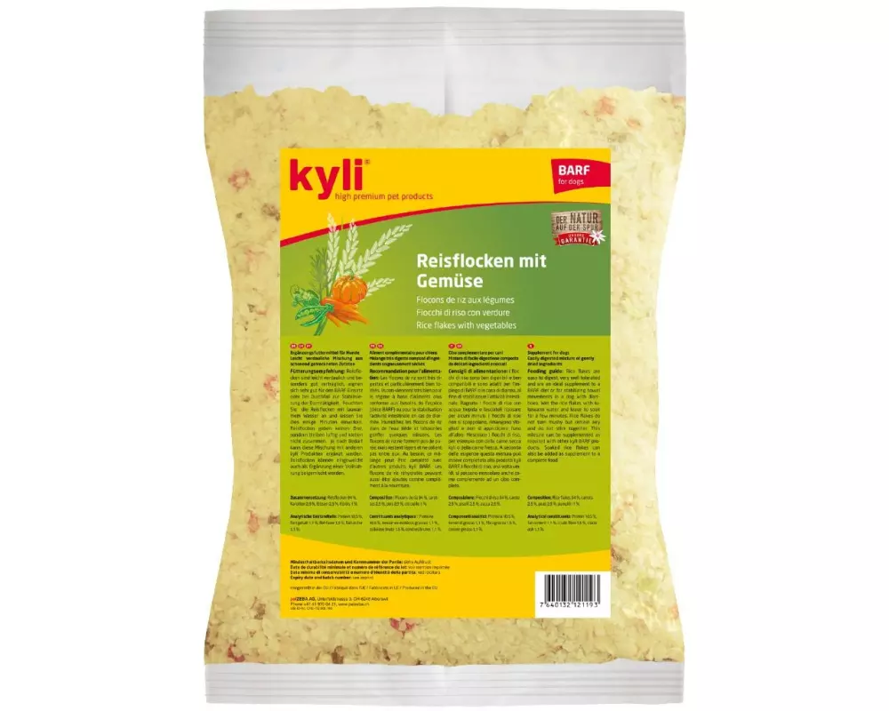 kyli Hunde-Nahrungsergänzung Reisflocken mit Gemüse, 2 kg