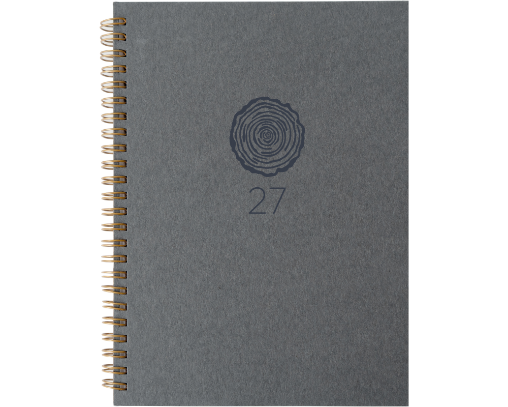 Biella Geschäftsagenda Dispo Term Natural Wire-O Blume, 2027, Grau