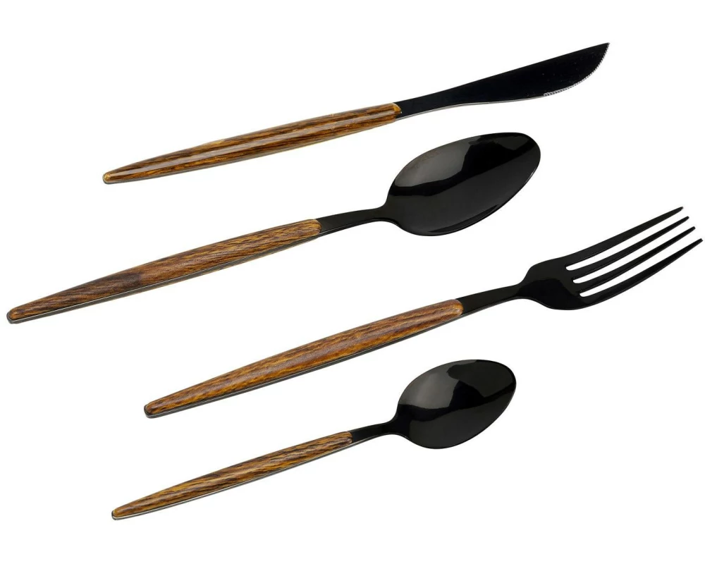 Kare Besteck-Set Paris, 16-teilig, Schwarz Matt