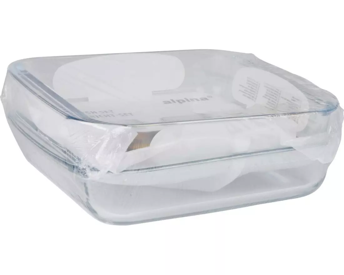 alpina Auflaufform-Set Eckig, Transparent