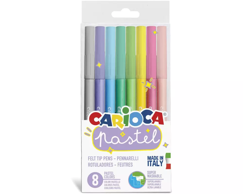 Carioca Fasermaler Pastell 8 Stück, Mehrfarbig