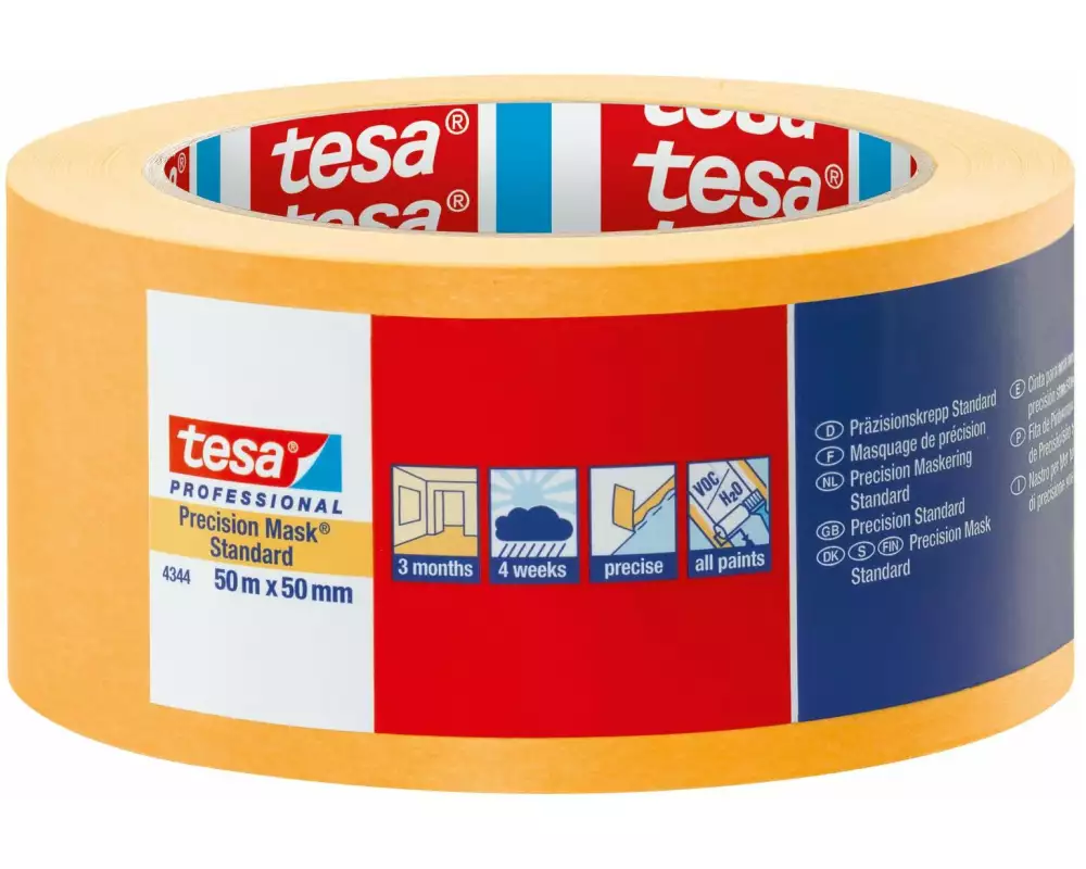 tesa Abdeckband Professional 4344, 50 m x 50 mm
