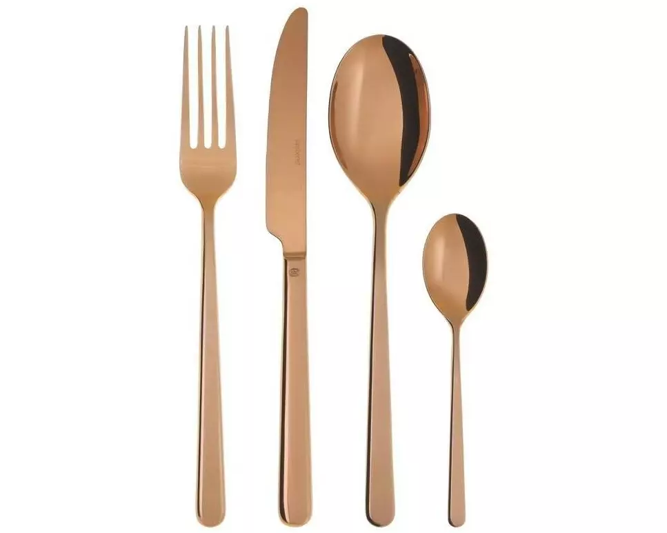 Sambonet Besteck-Set Linear PVD 24-teilig, Kupfer