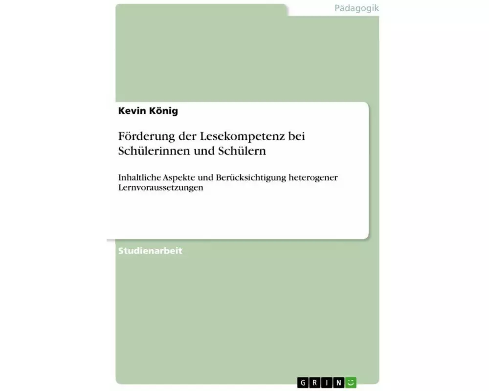 Förderung der Lesekompetenz bei Schülerinnen und Schülern