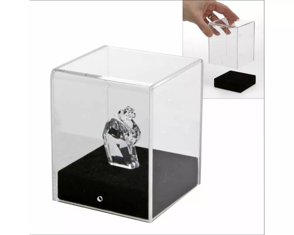Präsentationscube.Aus hochwertigem Acryl.Format 80 x 80 x 100 mm Höhe.Schwarzer stabiler Boden