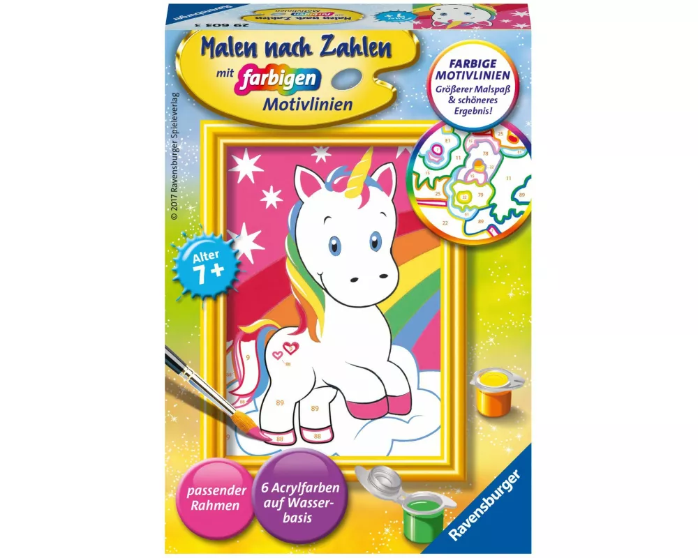 CreArt, Malen nach Zahlen Kinder - Süßes Einhorn
