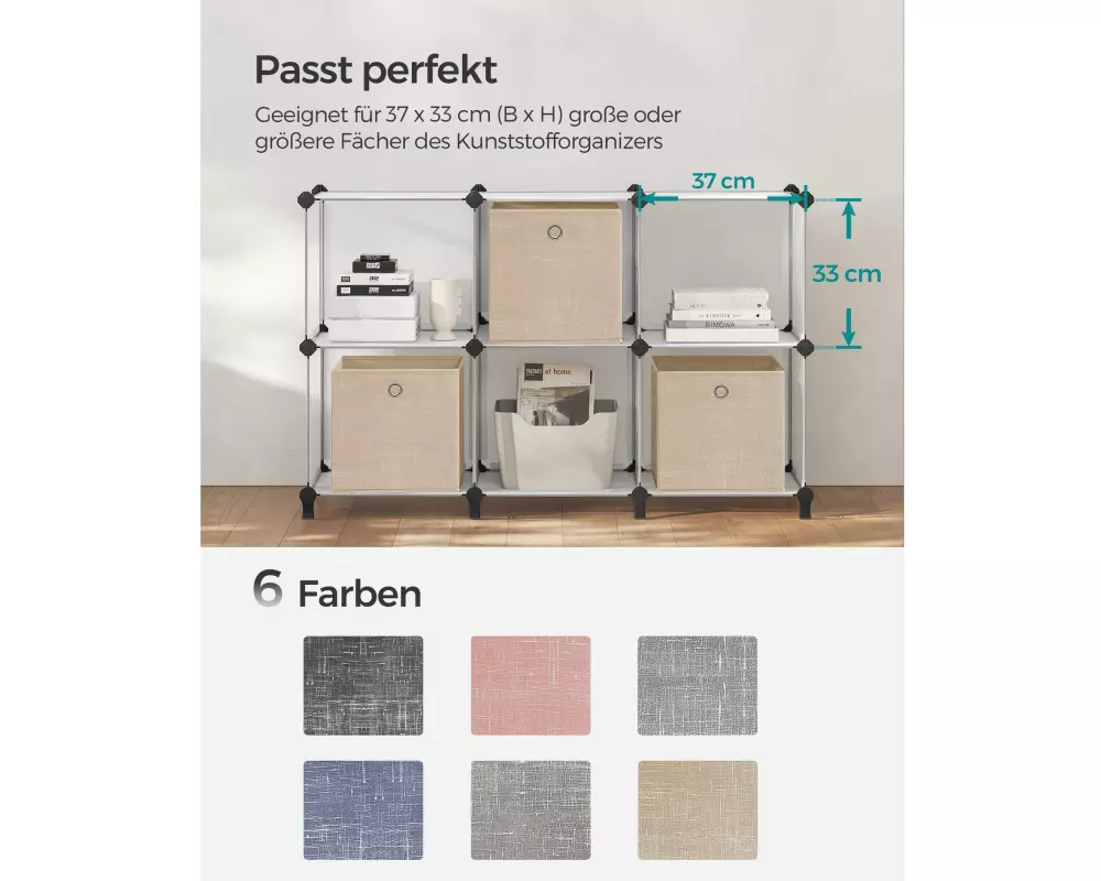 Songmics Aufbewahrungsbox 6er-Set Beige