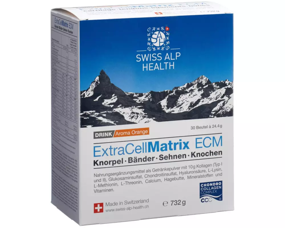 Swiss Alp Health ExtraCellMatrix ECM Drink Orange 30 Beutel