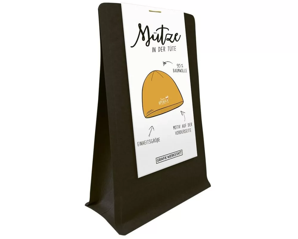 Grafik Werkstatt Mütze in der Tüte Team Aperol