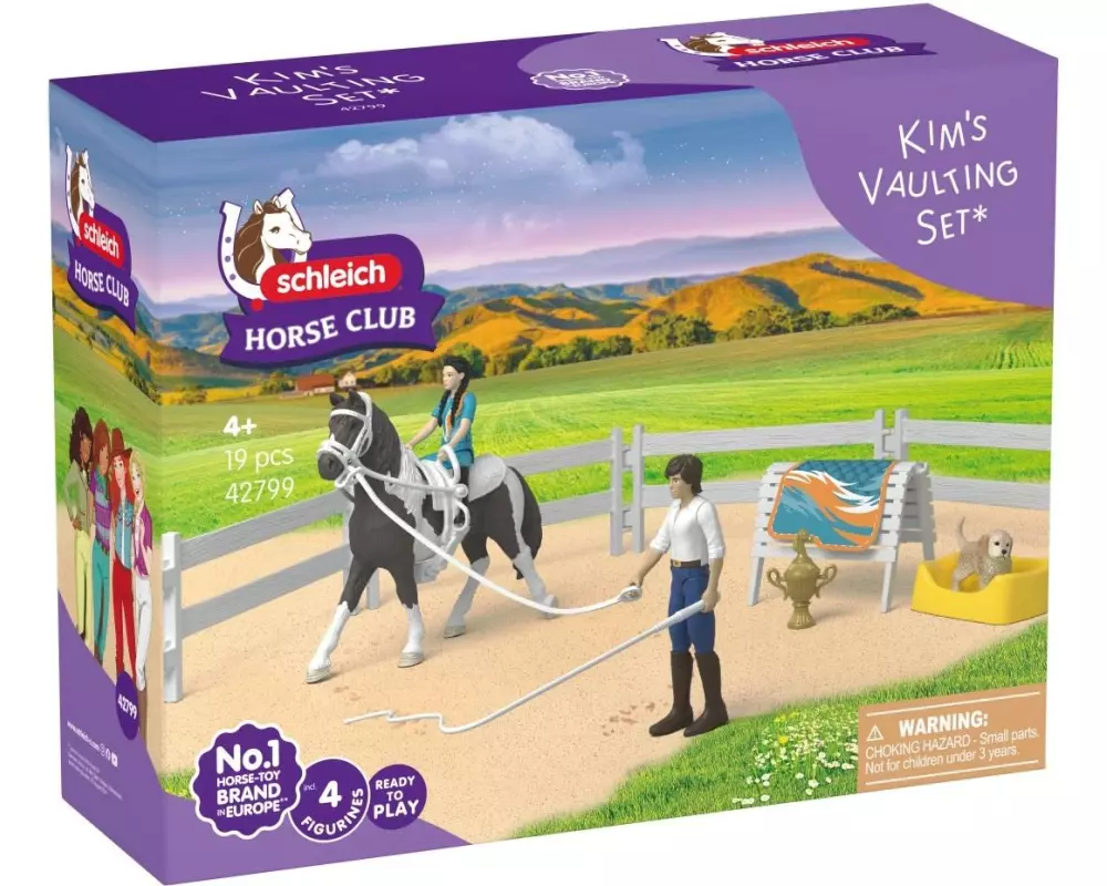 Schleich Kim s Voltigier Set Spielfiguren Welpe Reitlehrer