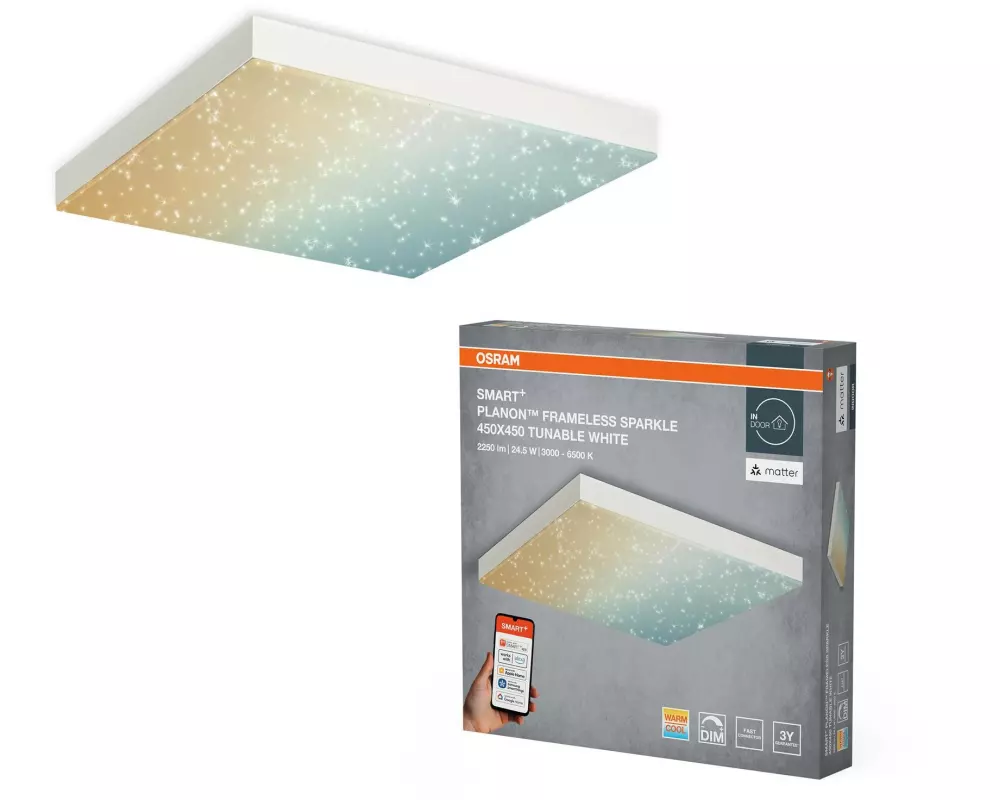 OSRAM LED-Panel SMART+ Matter Planon Sparkle 450 x 450 mm TW