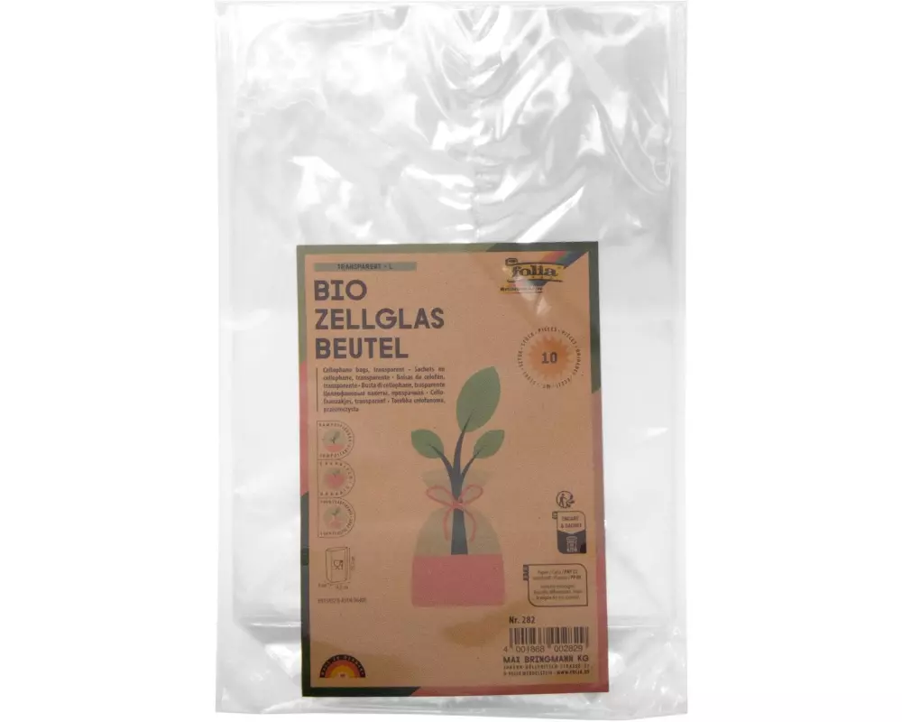 Folia Klarsichttüte Bio mit Boden 145 x 235 mm, 10 Stück