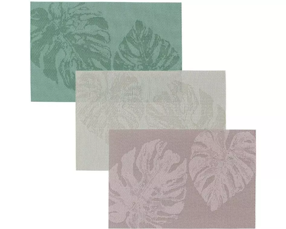 Zeller Present Tischset Monstera 30 cm x 45.5 cm, Beige