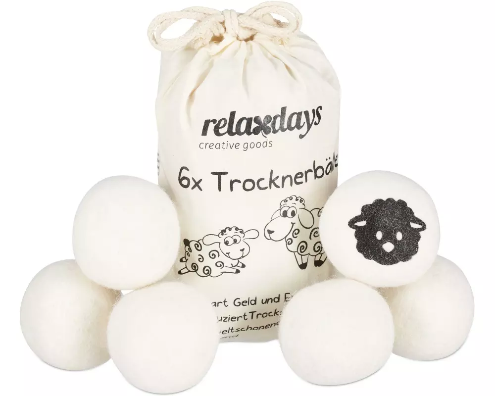 relaxdays Trocknerbälle 6 Stück