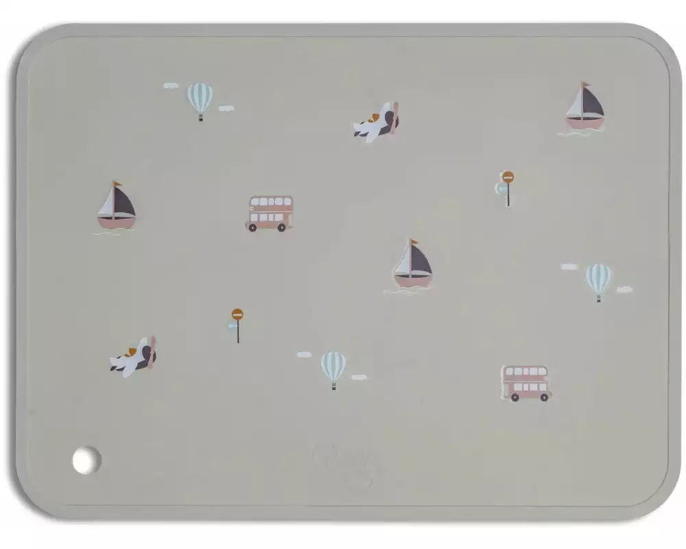 Citron Kindertischset Silikon Vehicles Grey