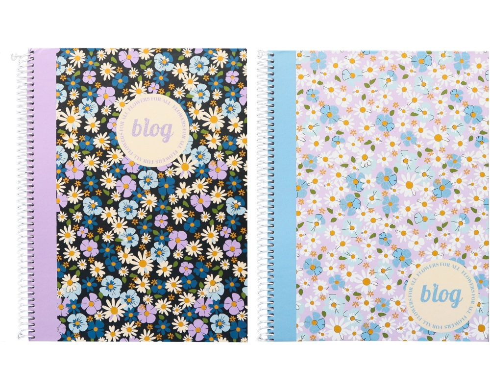 ANCOR Spiralbuch Hardcover A5 123890 B'Log Flowers, liniert 80BL