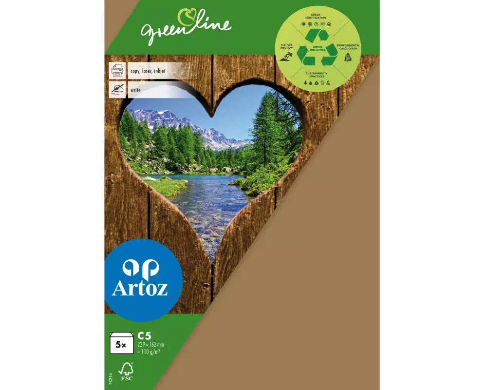Artoz Couvert Greenline C5, 5 Stück, Braun