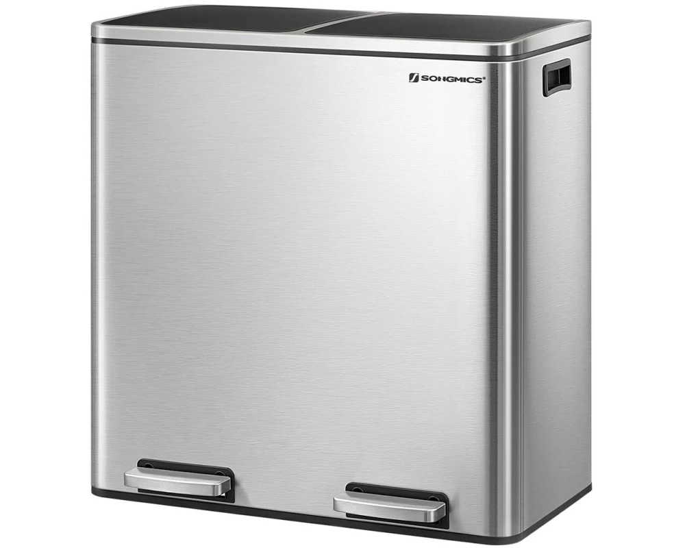 Songmics Treteimer 2 x 30 L, Silber