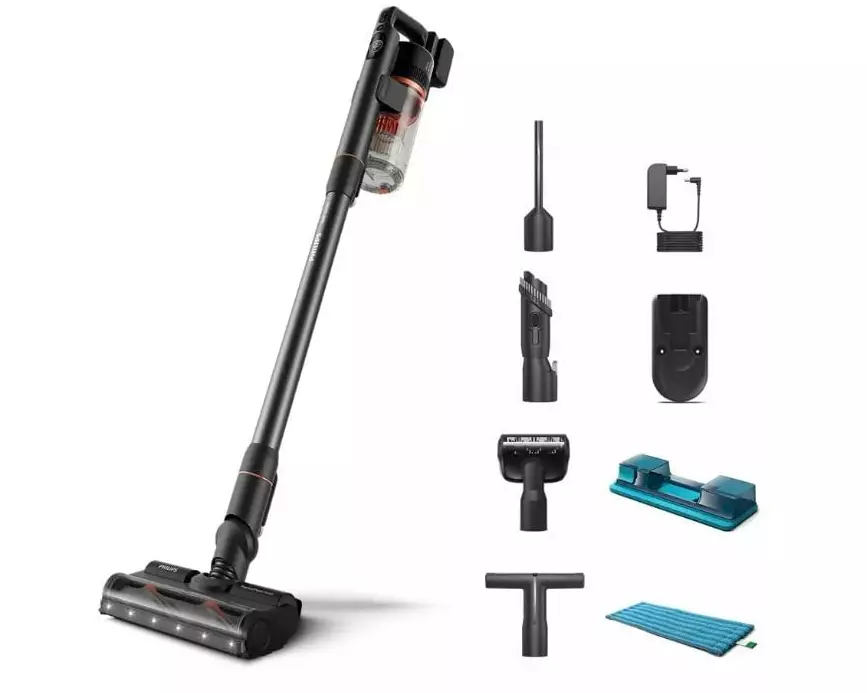 Philips Akku-Hand- und Stielsauger XC7055 Schwarz/Rot