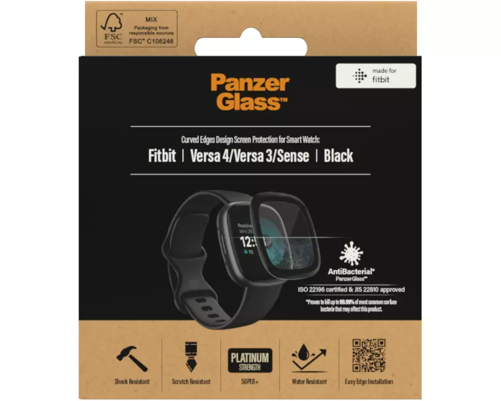 Panzerglass Displayschutz Fitbit Versa 3/4 und Sense
