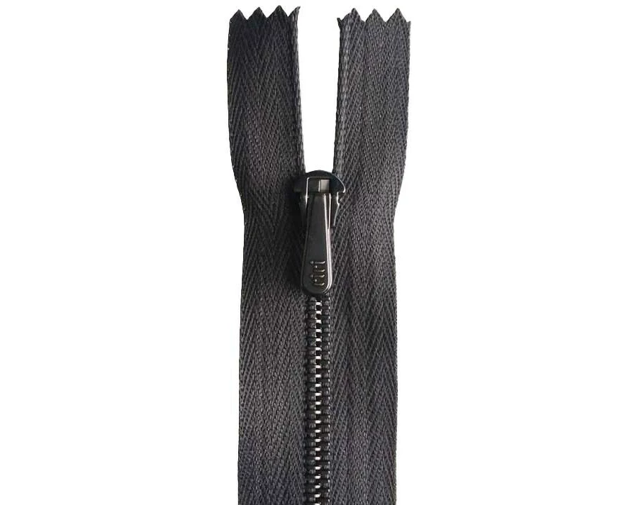 Riri Reissverschluss Metall Länge 18 cm, Dunkelgrau