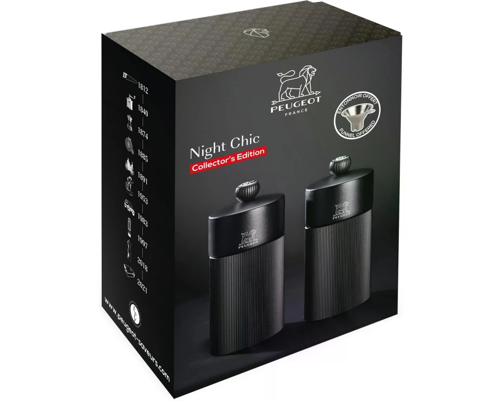 Peugeot Gewürzmühle Line Duo 12 cm, Schwarz matt