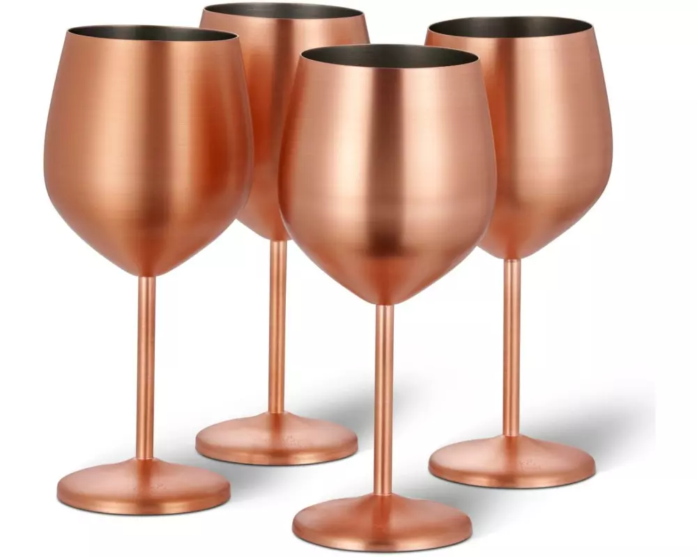 Oak & Steel Weingläser-Set 500 ml, 4 Stück, Rosegold matt