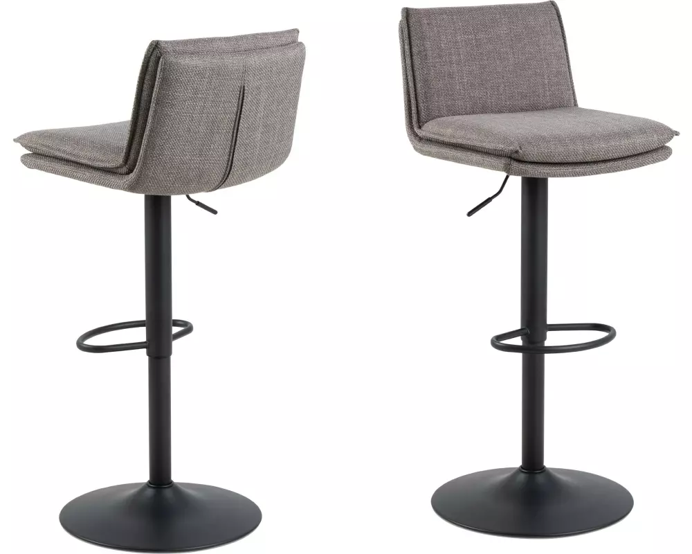 AC Design Barhocker Flynn, 2 Stück, 44 x 107 cm, Hellgrau/Braun