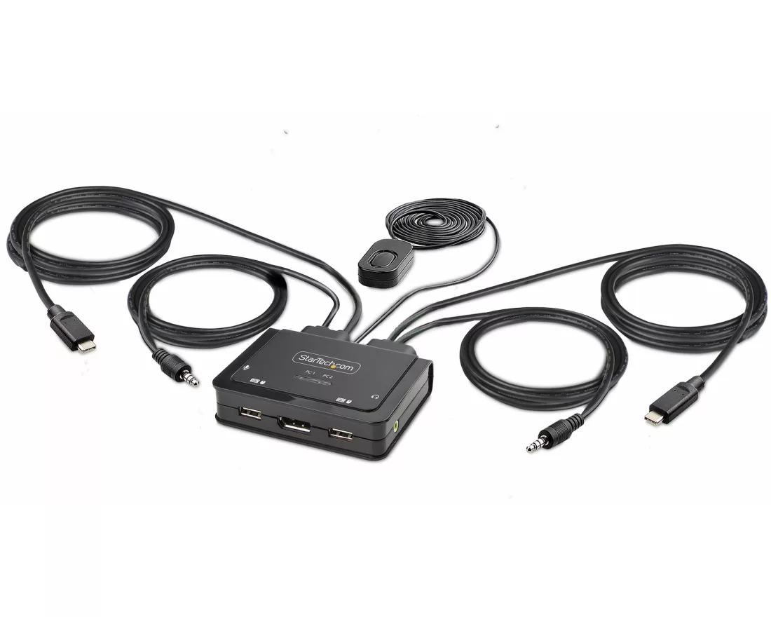 StarTech.com C2-D46-UC2-CBL-KVM Tastatur/Video/Maus (KVM) Switch Schwarz