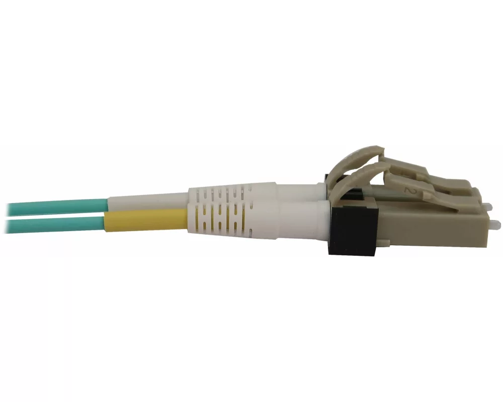 EATON TRIPPLITE 400G, Multimode, 50/125, OM3, Switchable, Fiber Optic Cable, Duplex, LC-PC, M/M, LSZH, Aqua, 10m 32.8ft.