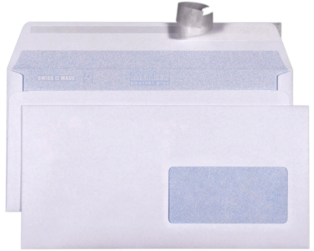METTLER Couvert Fenster rechts C5/6 7064-LASER 100g, ultraweiss 500 Stk.