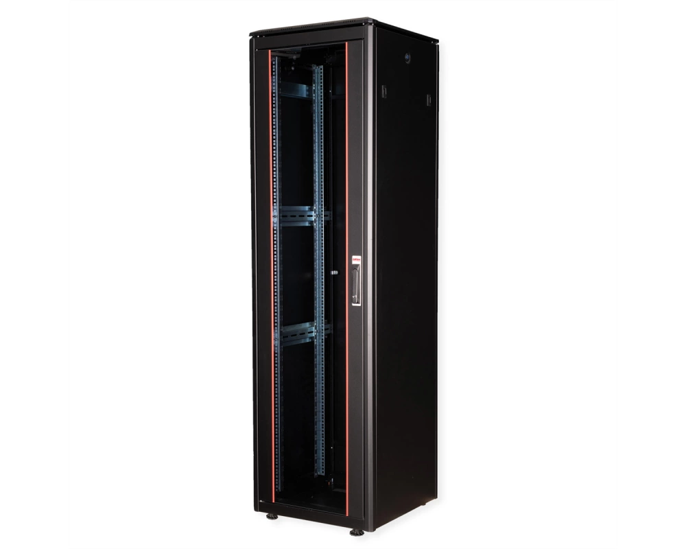 ROLINE 19-Zoll Netzwerkschrank Pro 47 HE, 600x600 BxT Glastür schwarz